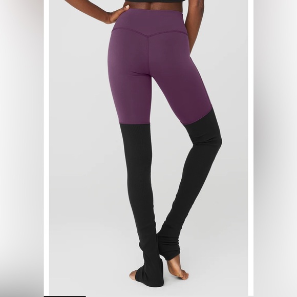 ALO Airbrush High-Waist Highlight Goddess Leggings Navy/Black Combo XS - Picture 1 of 6